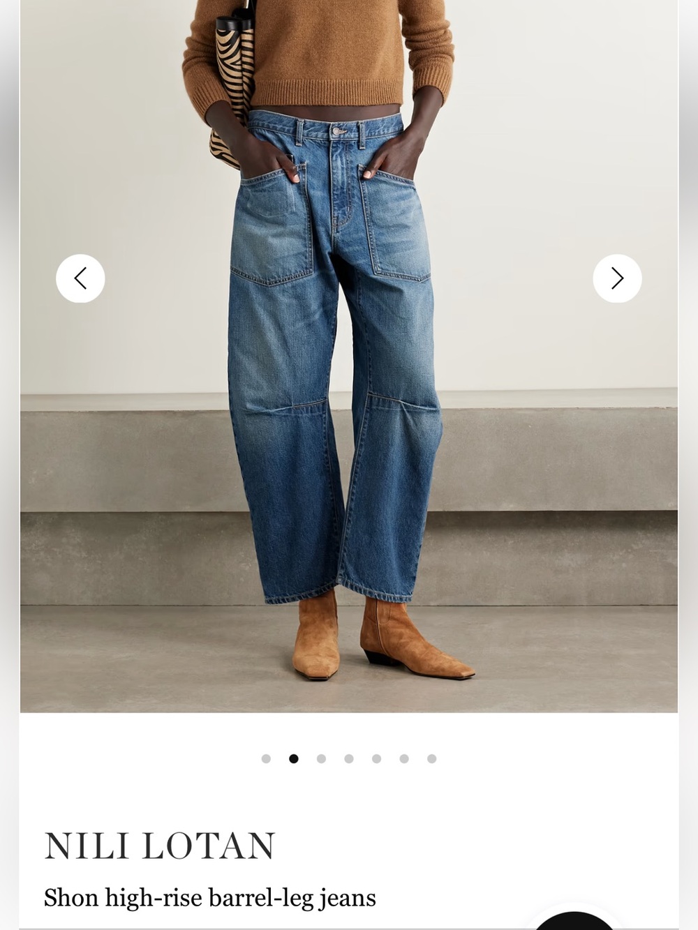 Nili Lotan Patch-Pocket Slim Barrel Jeans in Washed Blue
